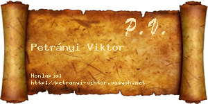 Petrányi Viktor névjegykártya